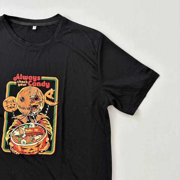 Trick r Treat Halloween Shirt Adult M Black Crew Neck Always Check Your Candy M - Picture 4 of 14